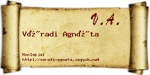 Váradi Agnéta névjegykártya