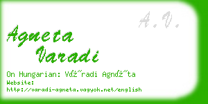 agneta varadi business card